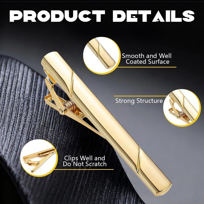 MZUU Mens Tie Clip Stainless Steel Metal Simple Necktie Tie Bar Clasp Clip Clamp Pins Sliver Color Minimalist for Men Business Party Wedding Anniversary and Daily Life - Image 2